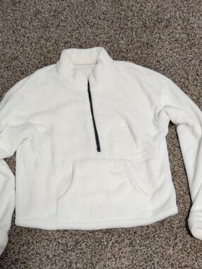 NVGTN White Fleece Half-Zip Pullover